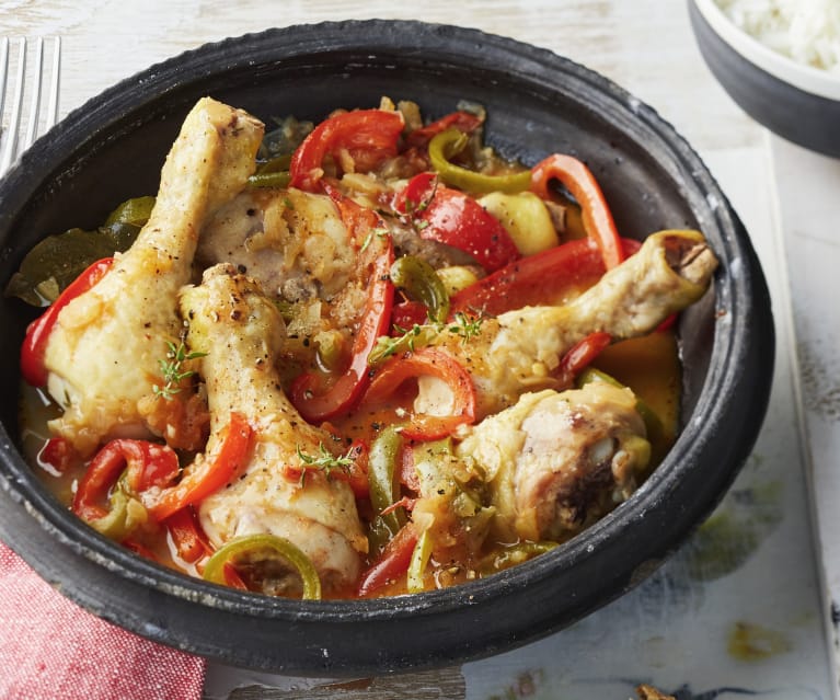 Poulet au chorizo écrasé de pommes de terre