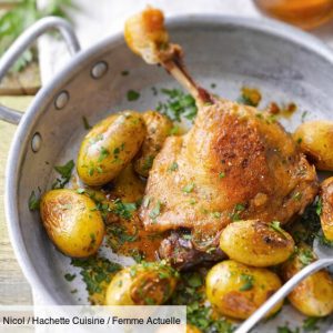 confit de canard pomme grenaille