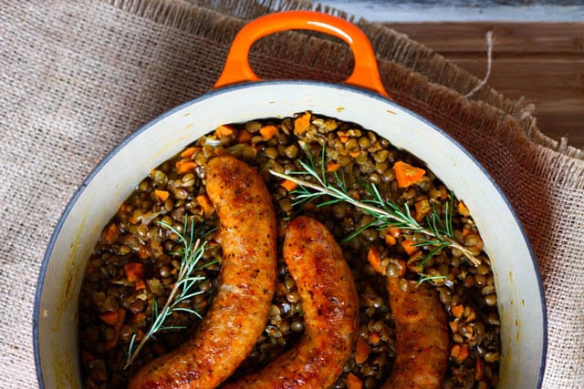 Saucisses lentilles